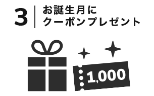 3.お誕生月にクーポンプレゼント